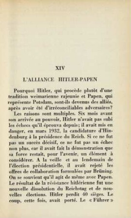 XIV L' alliance Hitler-Papen