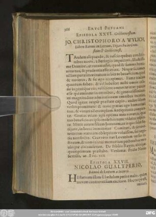 Epistola XXVI. Gribbevorstum. Io. Christophoro A Wylich, Libero Baroni in Lottum, Toparchae in Gronstein & Gribbevorst.