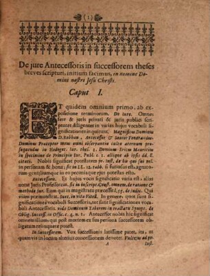Theses Inaugurales Juridicæ De Jure Antecessoris In Successorem