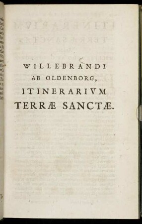 Willebrandi Ab Oldenborg, Itinerarium Terrae Sanctae
