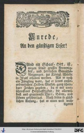 Anrede, An den günstigen Leser!