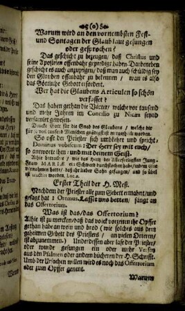 Erster Theil der H. Meß.