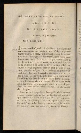 488-490, Lettre CX.-CXIII.