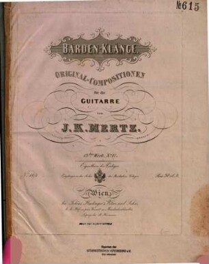 Barden-Klänge : Original-Compositionen für die Gitarre ; 13tes Werk, 11. Lied ohne Worte