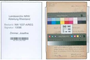 Entnazifizierung Josefine Zimmer , geb. 00.00.0000 ()