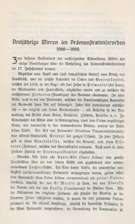 388-400 Dreijährige Wirren im Prämonstratenserorden 1666-1669