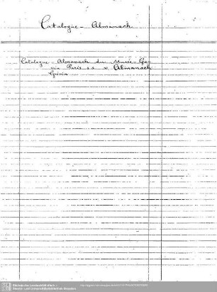 Catalogue Almanach
