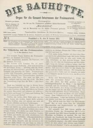 No. 2. Frankfurt a. M., den 9. Januar 1915. 58. Jahrgang.