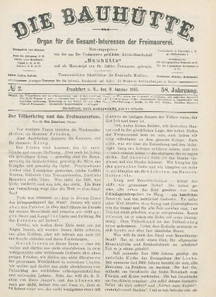 No. 2. Frankfurt a. M., den 9. Januar 1915. 58. Jahrgang.