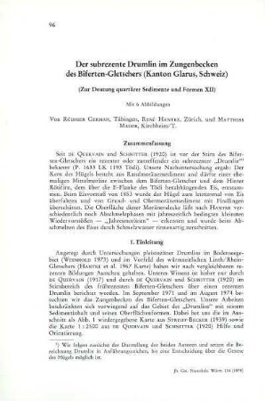 Der subrezente Drumlin im Zungenbecken des Biferten-Gletschers (Kanton Glarus, Schweiz). (Zur Deutung quartärer Sedimente und Formen XII)