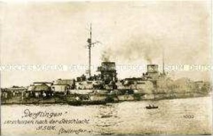 Kreuzer "Derfflinger" nach der Skagerrak-Schlacht