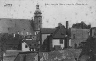 Leipzig: Blick über die Dächer nach der Thomaskirche