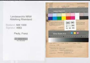 Entnazifizierung Franz Pauly, geb. 30.06.1899 (Postbeamter)