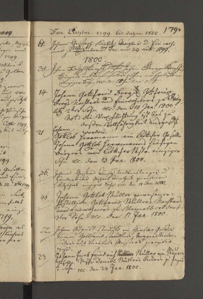 Bürgerbuch der Stadt Zeitz - 1701-1801