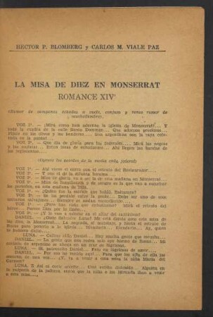 La misa de diez en Monserrat - Romance XIV°