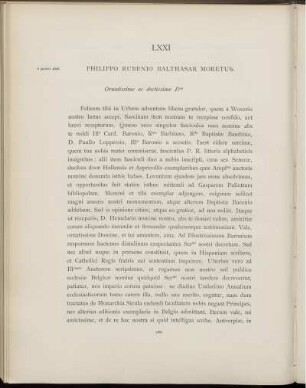 LXXI. Balthasar Moretus à Philippe Rubens. Anvers, 6 janvier 1606
