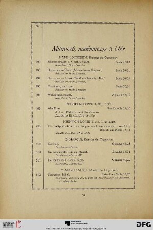 Mittwoch, nachmittags 3 Uhr (Nr. 492-762)