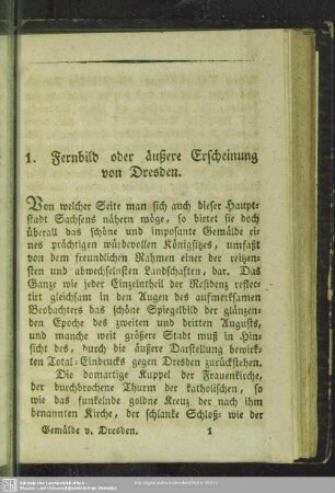 1. Fernbild oder äußere Erscheinung von Dresden