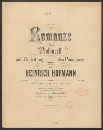 Romanze für Violoncell mit Begleitung des Pianoforte : Op. 48