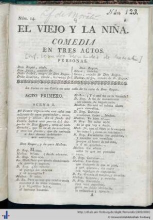 El viejo y la niña : comedia en tres actos