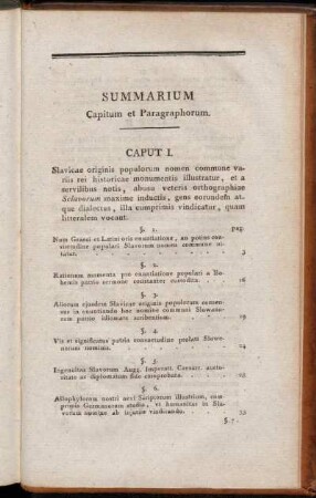 Summarium Capitum et Paragraphorum