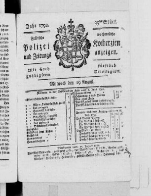 35tes Stück., Ausgabe vom 29. August 1792