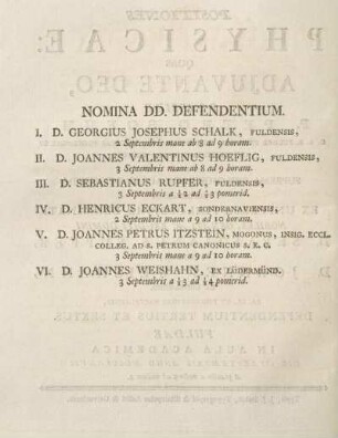 Nomina DD. defendentium.