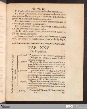 Tab. XXV. De Baptismo.