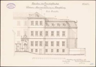 Elbstromverwaltung, Magdeburg: Aufriss Südansicht 1:100