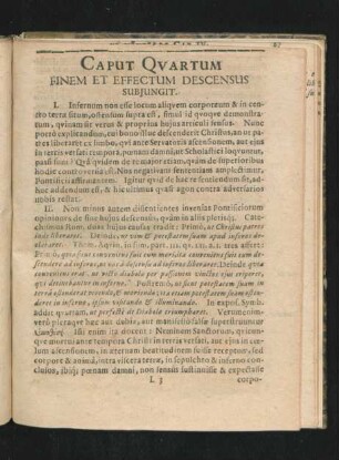 Caput Quartum. Finem Et Effectum Descensus Subiungit.