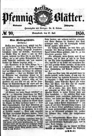 No. 90, Sonnabend, den 27. Juli