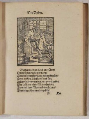 Der Bader, aus: Beschreibung aller Stände, Frankfurt 1574