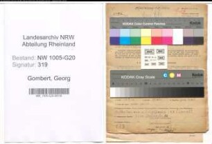 Entnazifizierung Georg Gombert , geb. 05.02.1890 (Drechsler)