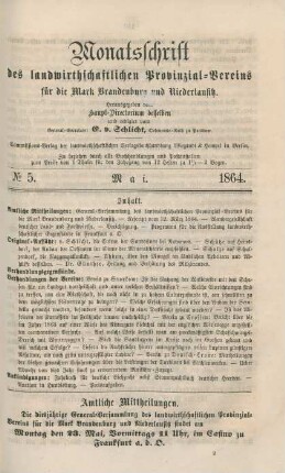 No 5. Mai. 1864.
