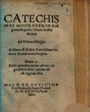 Catechismus minor puerorum