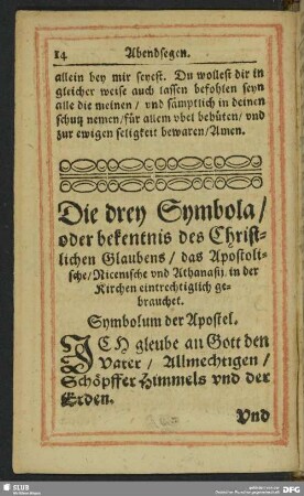 Symbolum der Apostel