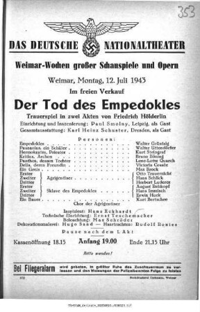 Der Tod des Empedokles
