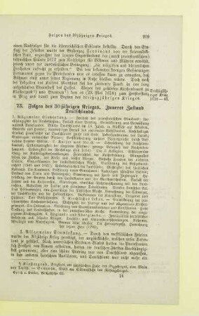 Folgen des 30 jährigen Krieges. Innerer Zustand Deutschlands