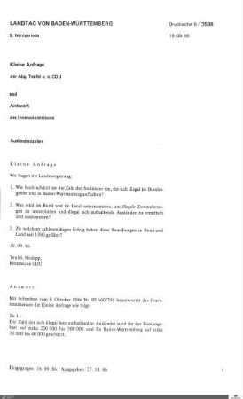 Anfrage der CDU: Ausländerzahlen