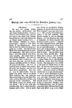 Beylage zum 21ten Stück der Deutschen Zeitung 1794
