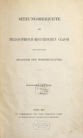 Sitzungsberichte. 103. 1883