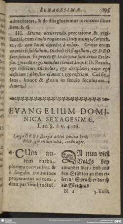 Evangelium Dominica Sexagesimae, Luc. 8. à v. 4-16