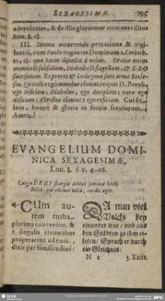 Evangelium Dominica Sexagesimae, Luc. 8. à v. 4-16