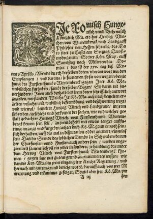Die Romisch Hungerisch unnd Behemisch Königlich Ma. etc. hat Hertzog Ulrichen von Wirrembergk/ und Landgraff Philipsen von Hessen/ schreiben ...