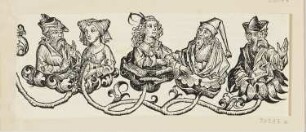 Teil eines Stammbaumes, aus: Hartmann Schedel, "Registrum huius operis libri cronicarum cu figuris et ymagibus ab inicio mudi", Nürnberg 12.7.1493, S. XLII verso