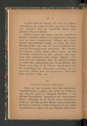IV. Grössere relative Billigkeit.