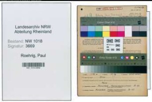 Entnazifizierung Paul Roehrig , geb. 26.03.1892 (Fabrikant)