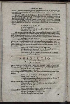 Resolutio Quaestionis IV. & ultimae