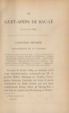 Chapitre premier. Organisation de la colonne