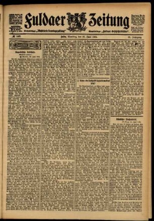 Zweite Ausgabe vom Samstag, den 25. Juni 1904.